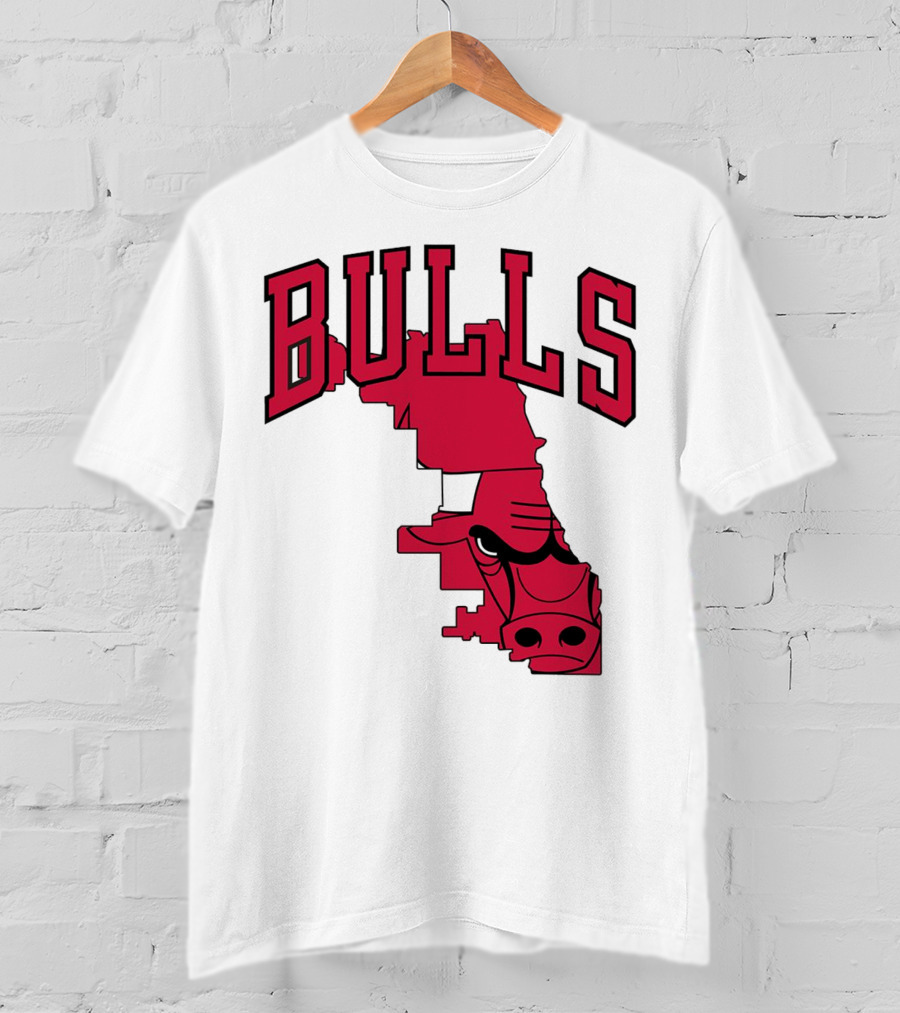 Bulls Chicago Map T-Shirt