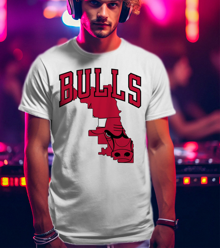 Bulls Chicago Map T-Shirt