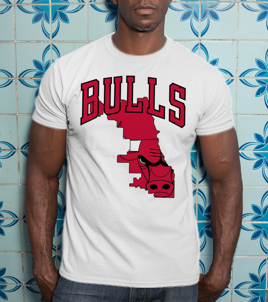 Bulls Chicago Map T-Shirt