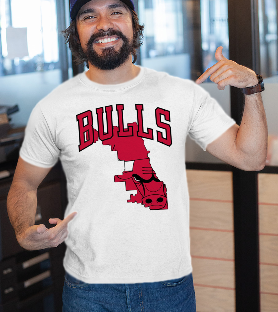 Bulls Chicago Map T-Shirt