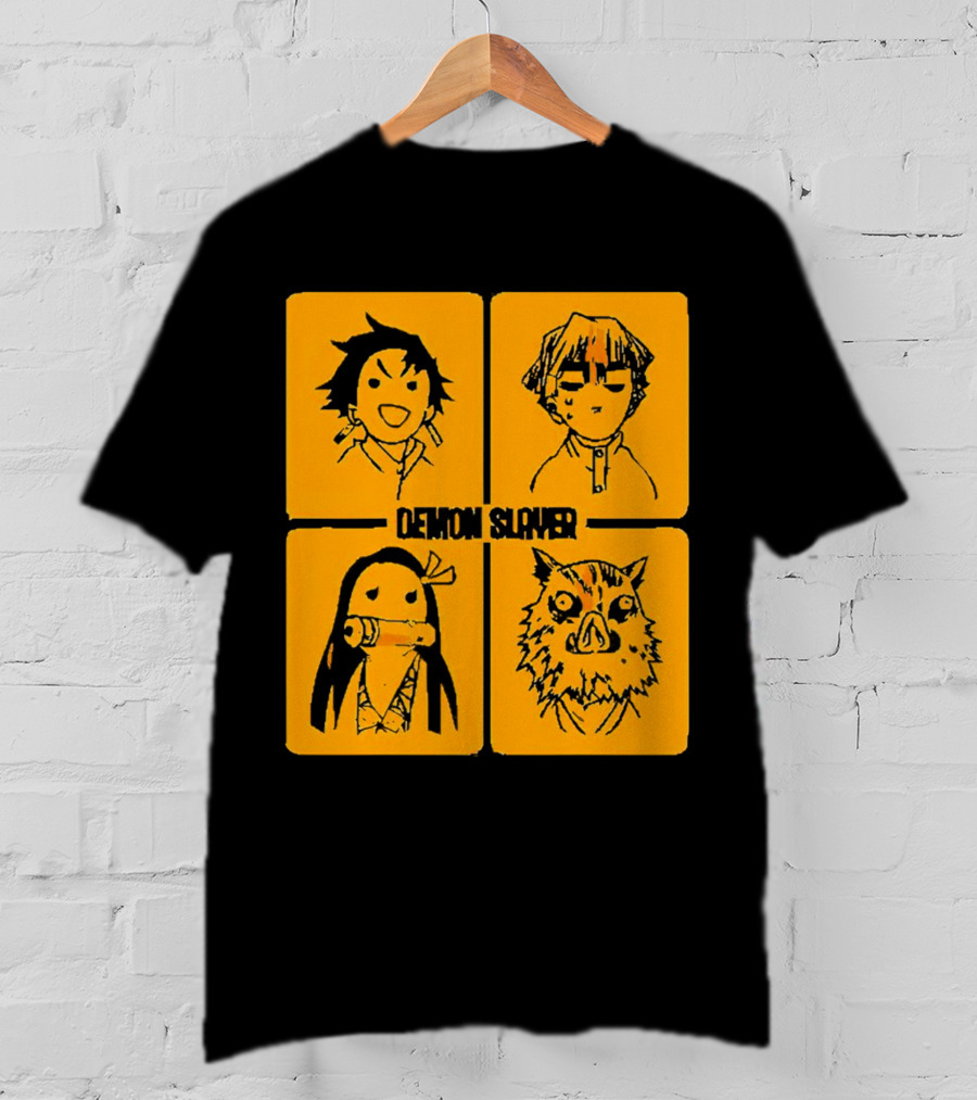 Demon Slayer Tanjiro Nezuko Inosuke Zenitsu Iconic Characters T-Shirt