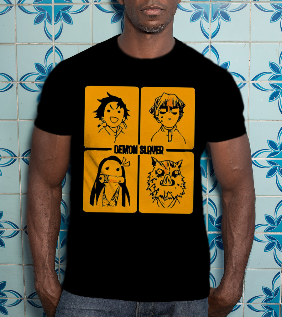 Demon Slayer Tanjiro Nezuko Inosuke Zenitsu Iconic Characters T-Shirt