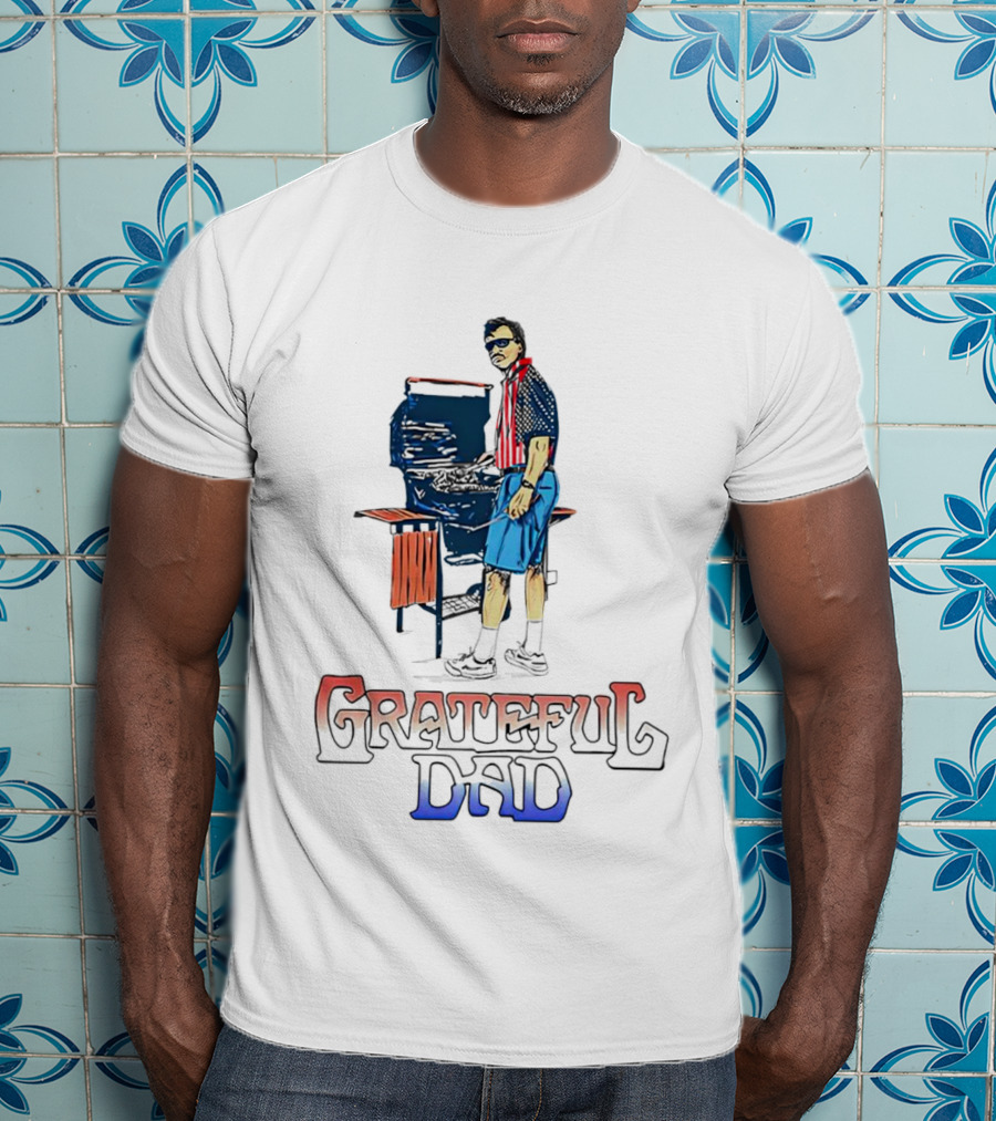 Grateful Dad Patriotic BBQ Celebration USA T-Shirt