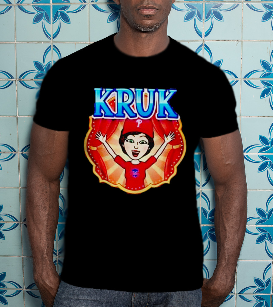 Kruk Philadelphia Phillies Cartoon Character Red Hat T-Shirt