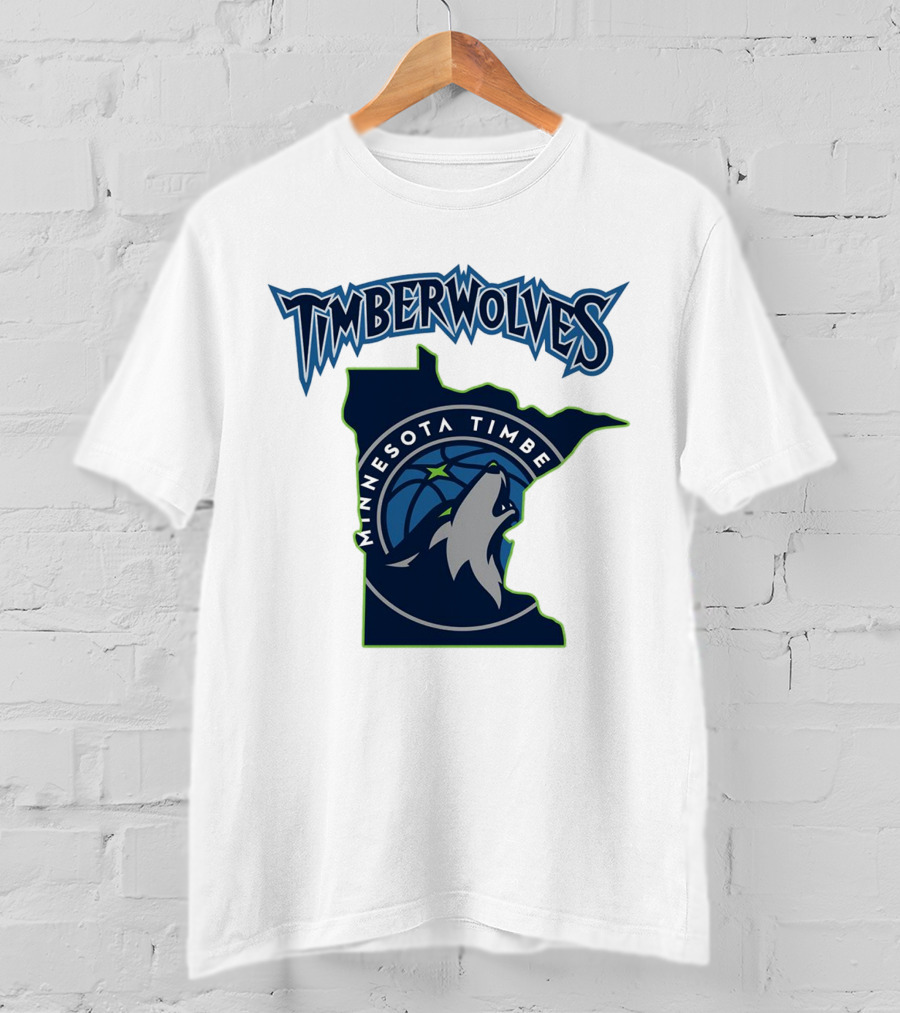 Minnesota Timberwolves Logo Map T-Shirt
