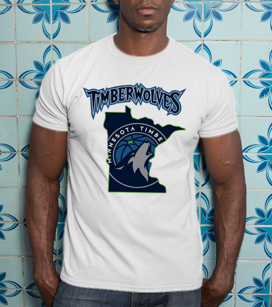 Minnesota Timberwolves Logo Map T-Shirt