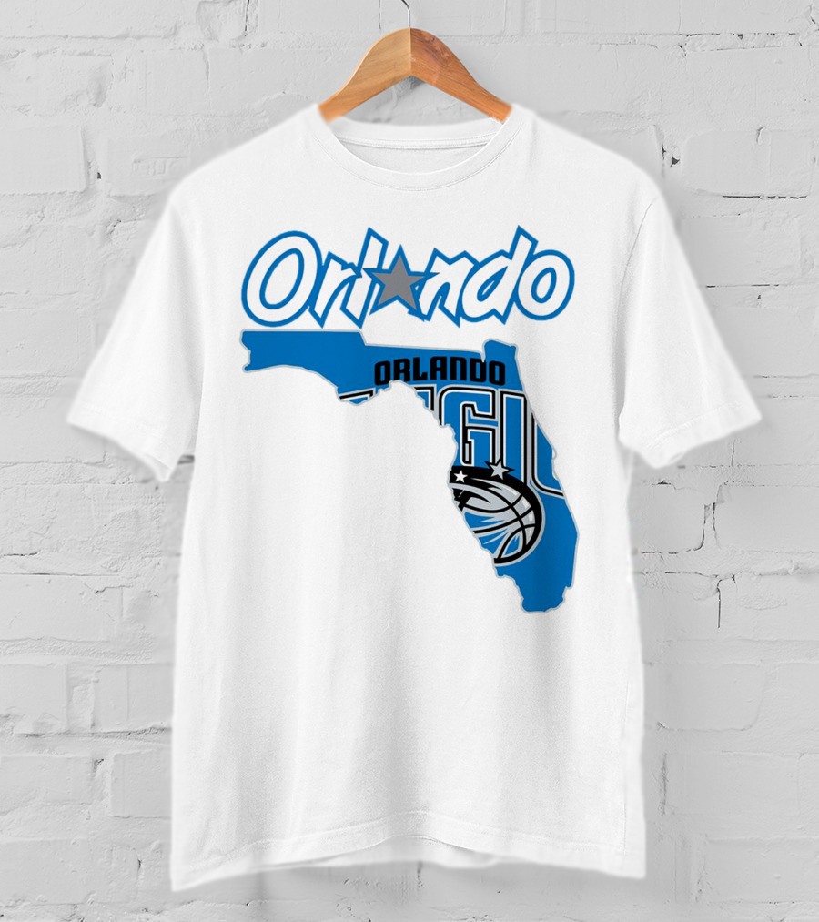 Orlando Magic Florida Map Basketball T-Shirt