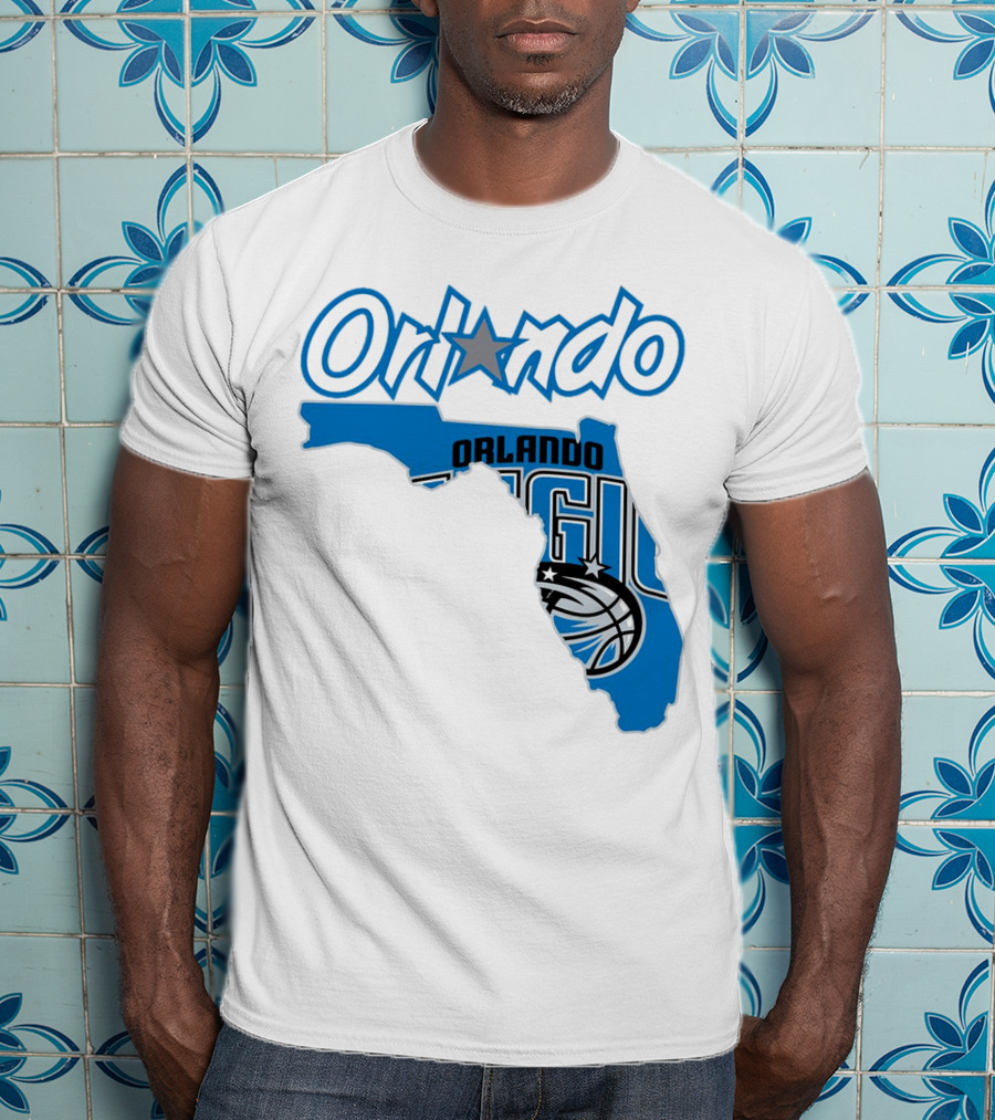 Orlando Magic Florida Map Basketball T-Shirt