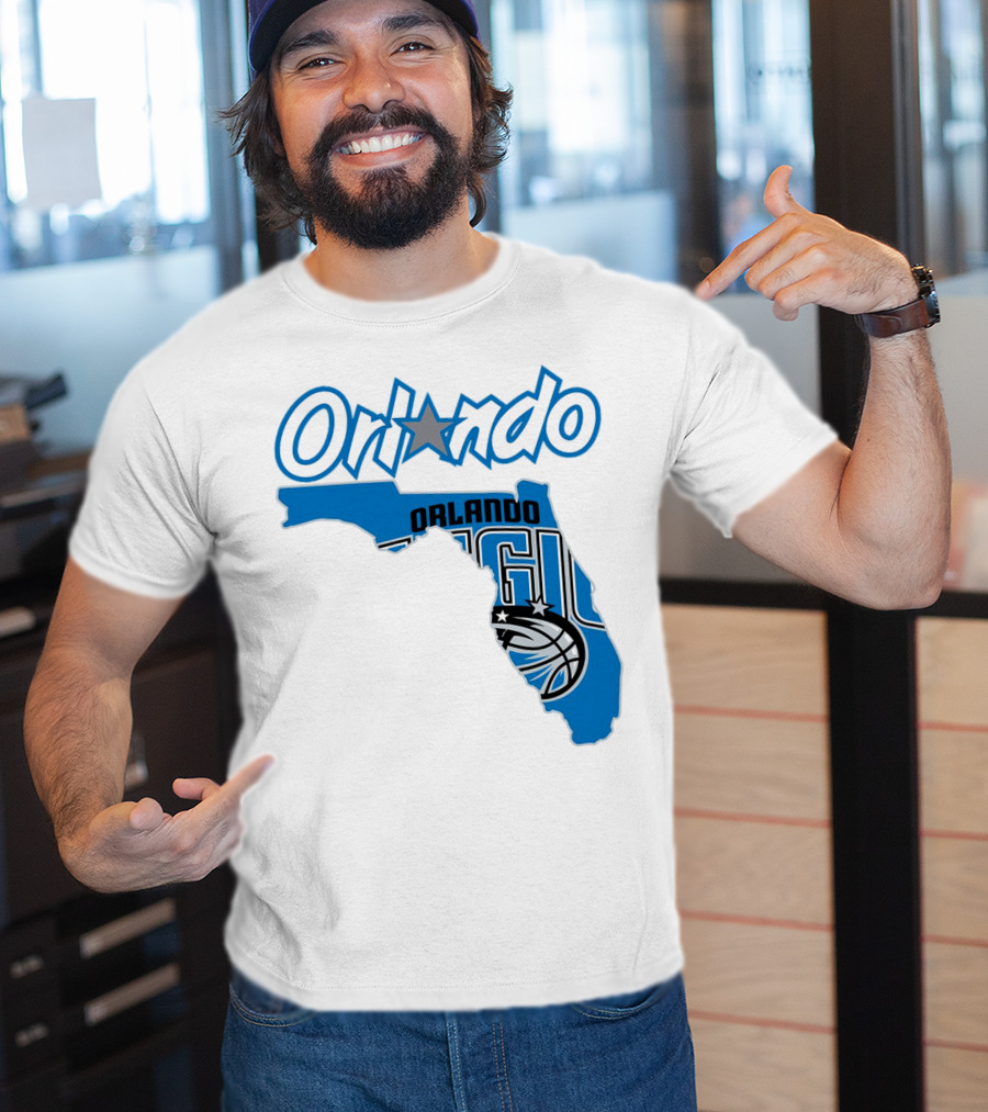 Orlando Magic Florida Map Basketball T-Shirt
