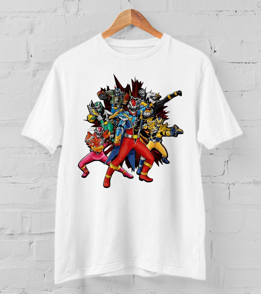 Power Rangers Dino Fury Team Formation Battle Poses T-Shirt