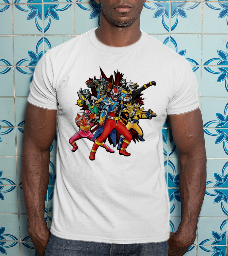 Power Rangers Dino Fury Team Formation Battle Poses T-Shirt