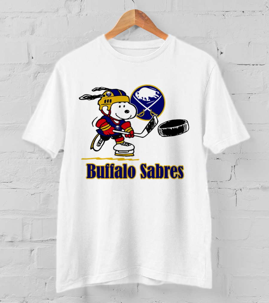 Snoopy Buffalo Sabres Hockey Player With Puck T-Shirt