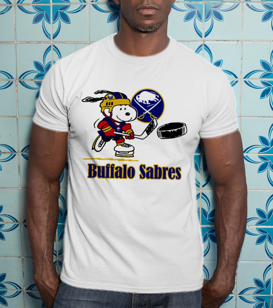 Snoopy Buffalo Sabres Hockey Player With Puck T-Shirt