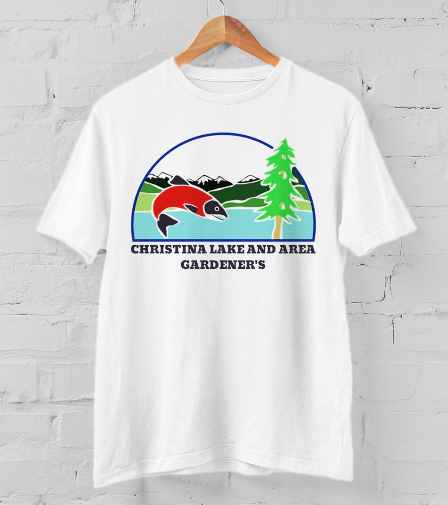 Christina Lake And Area Gardener’s Salmon And Evergreen Landscape T-Shirt
