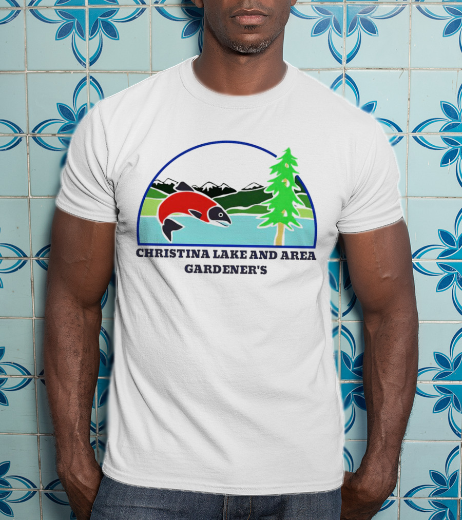 Christina Lake And Area Gardener’s Salmon And Evergreen Landscape T-Shirt
