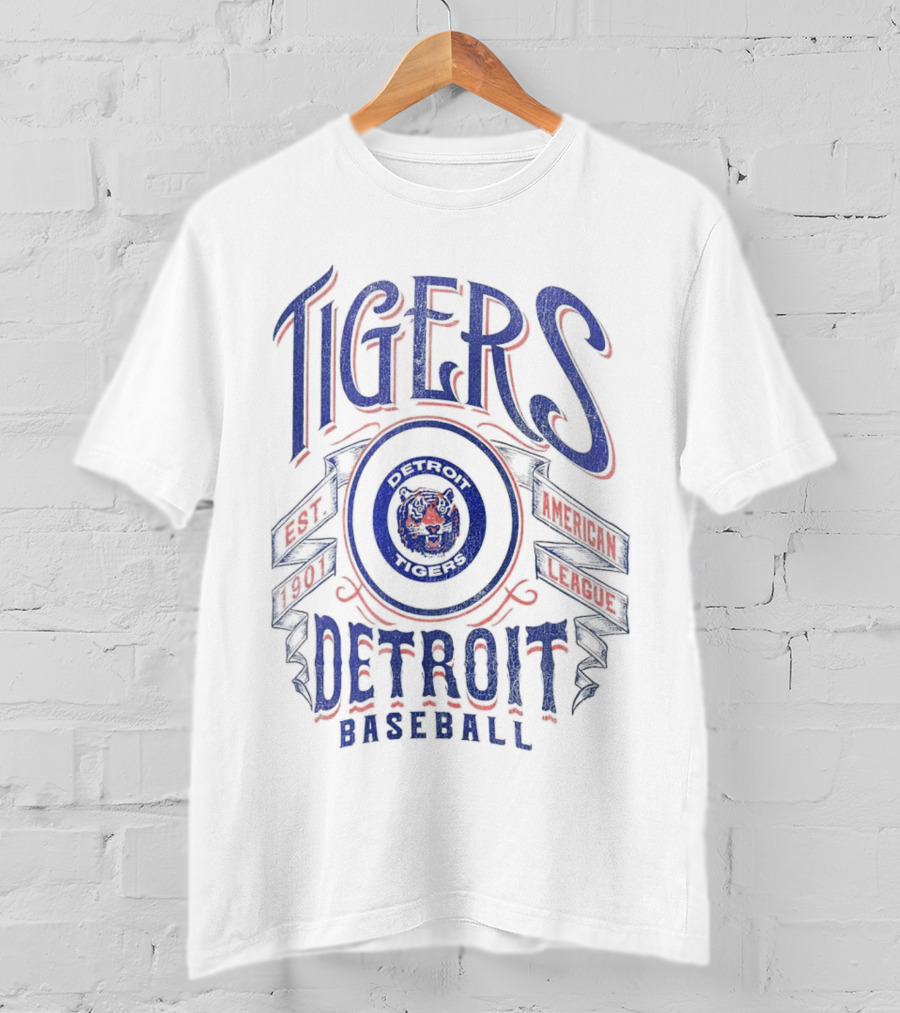 Detroit Tigers Baseball Est 1901 American League T-Shirt
