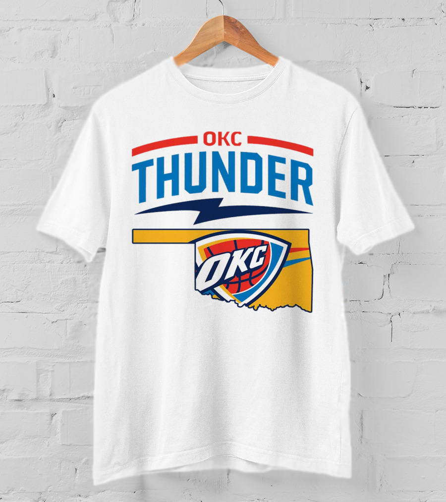 OKC Thunder Basketball Oklahoma Map T-Shirt
