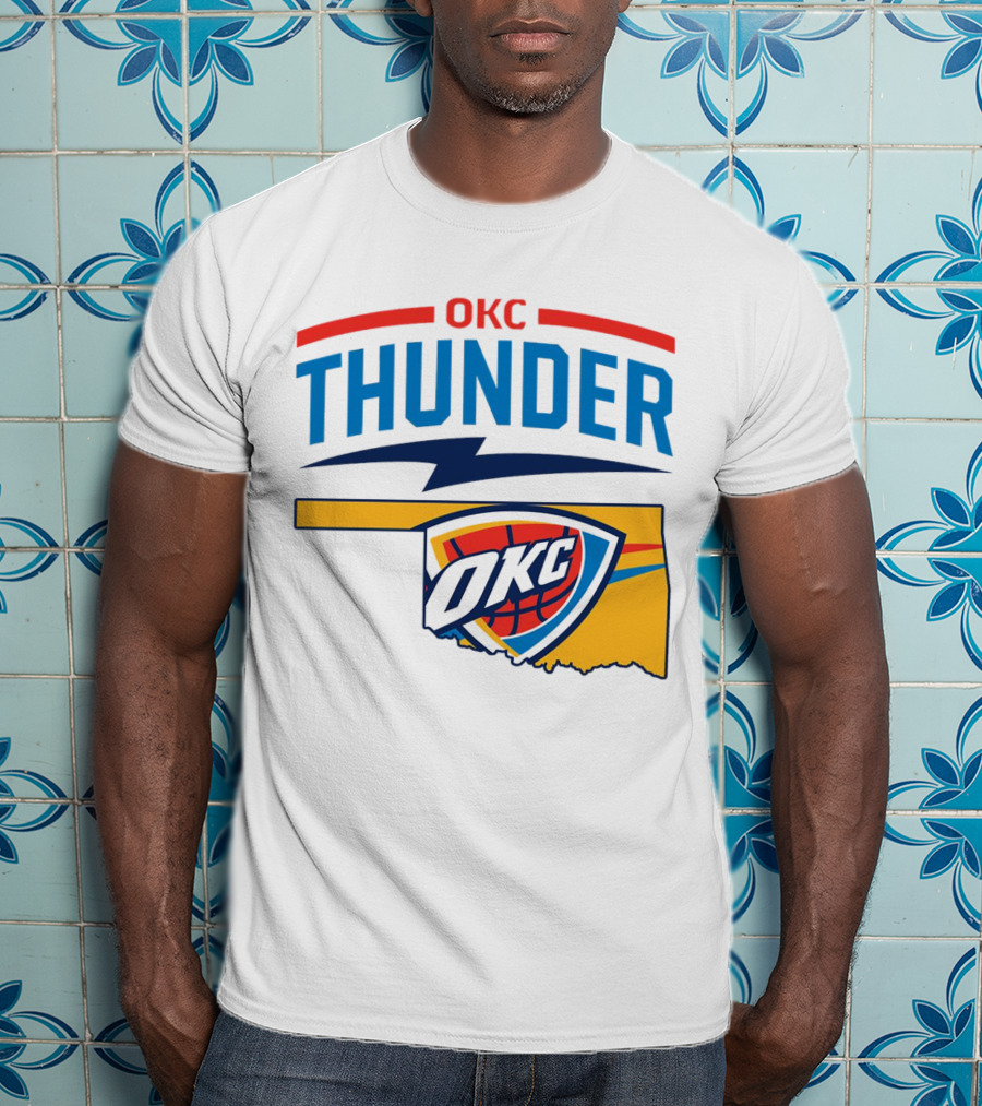 OKC Thunder Basketball Oklahoma Map T-Shirt