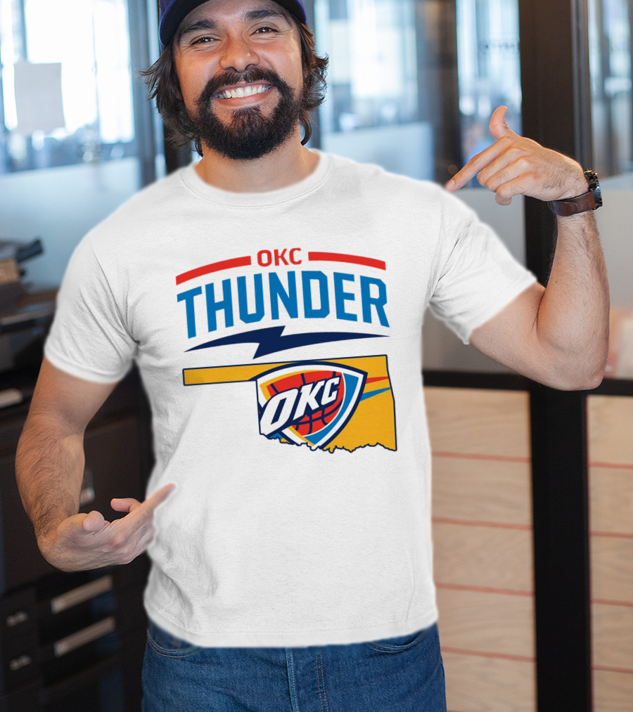OKC Thunder Basketball Oklahoma Map T-Shirt