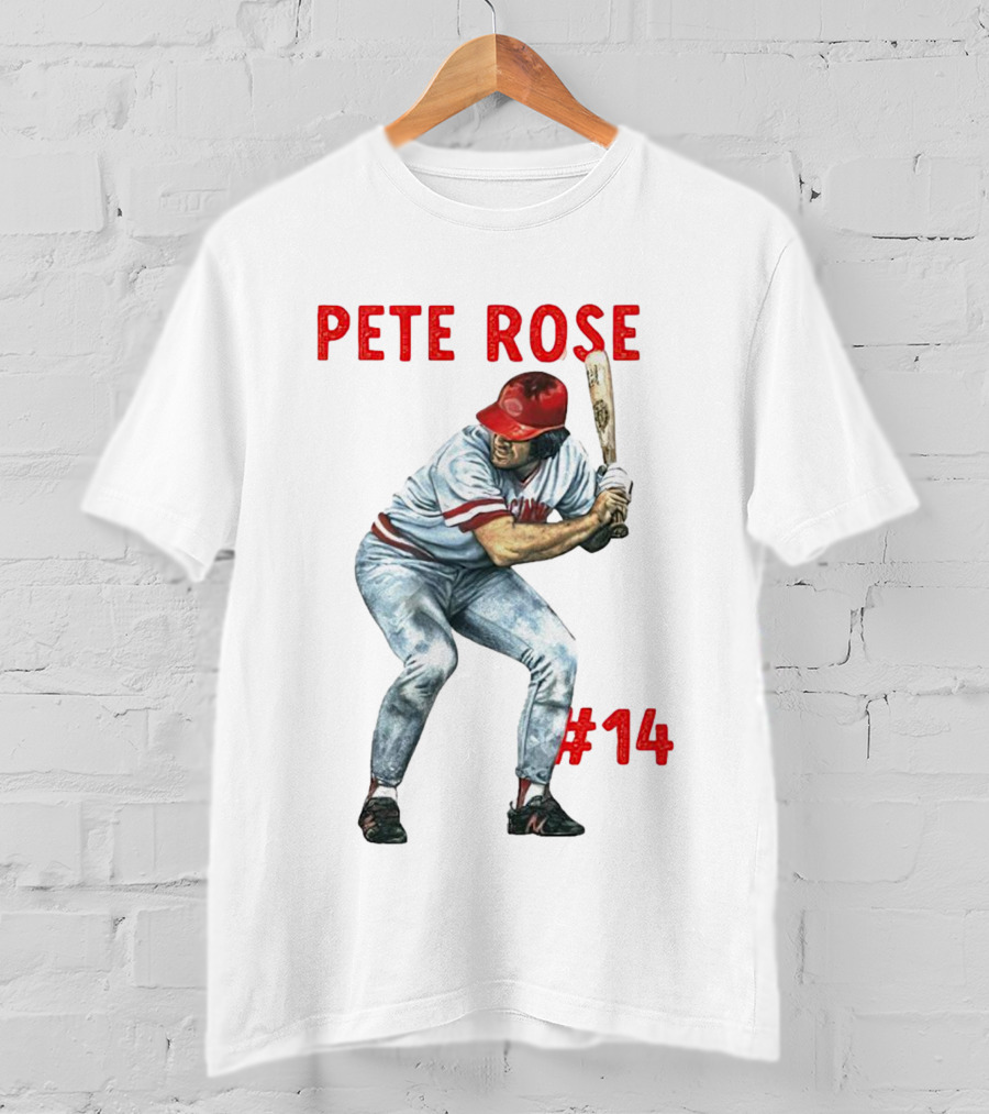 Pete Rose 14 Cincinnati Reds Baseball Player T-Shirt