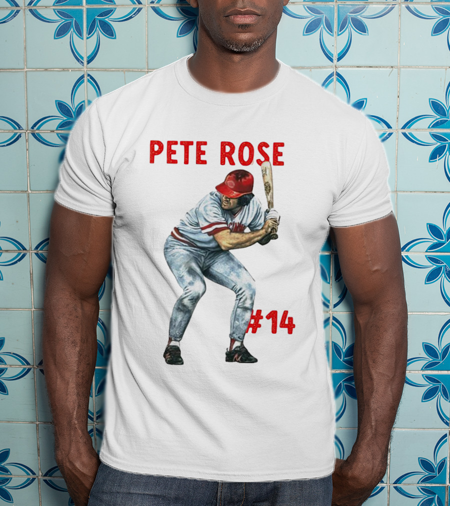Pete Rose 14 Cincinnati Reds Baseball Player T-Shirt