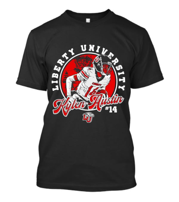 Liberty University Kylen Austin #14 NCAA Football Caricature T-Shirt