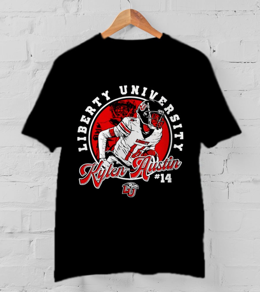 Liberty University Kylen Austin #14 NCAA Football Caricature T-Shirt