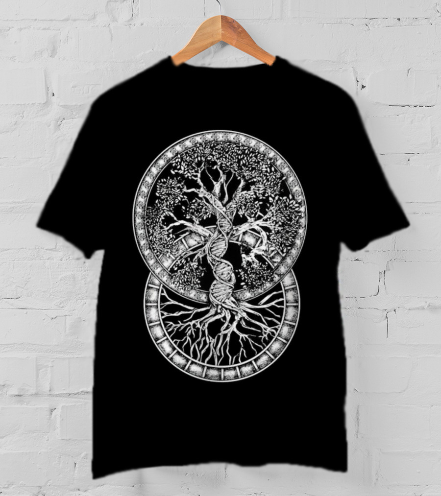 Double Helix Tree Of Life DNA Ouroboros Circle T-Shirt