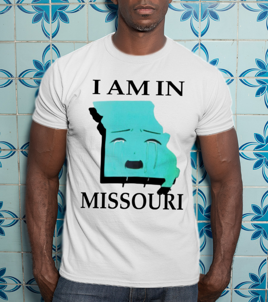 I Am In Missouri Crying Map Face T-Shirt