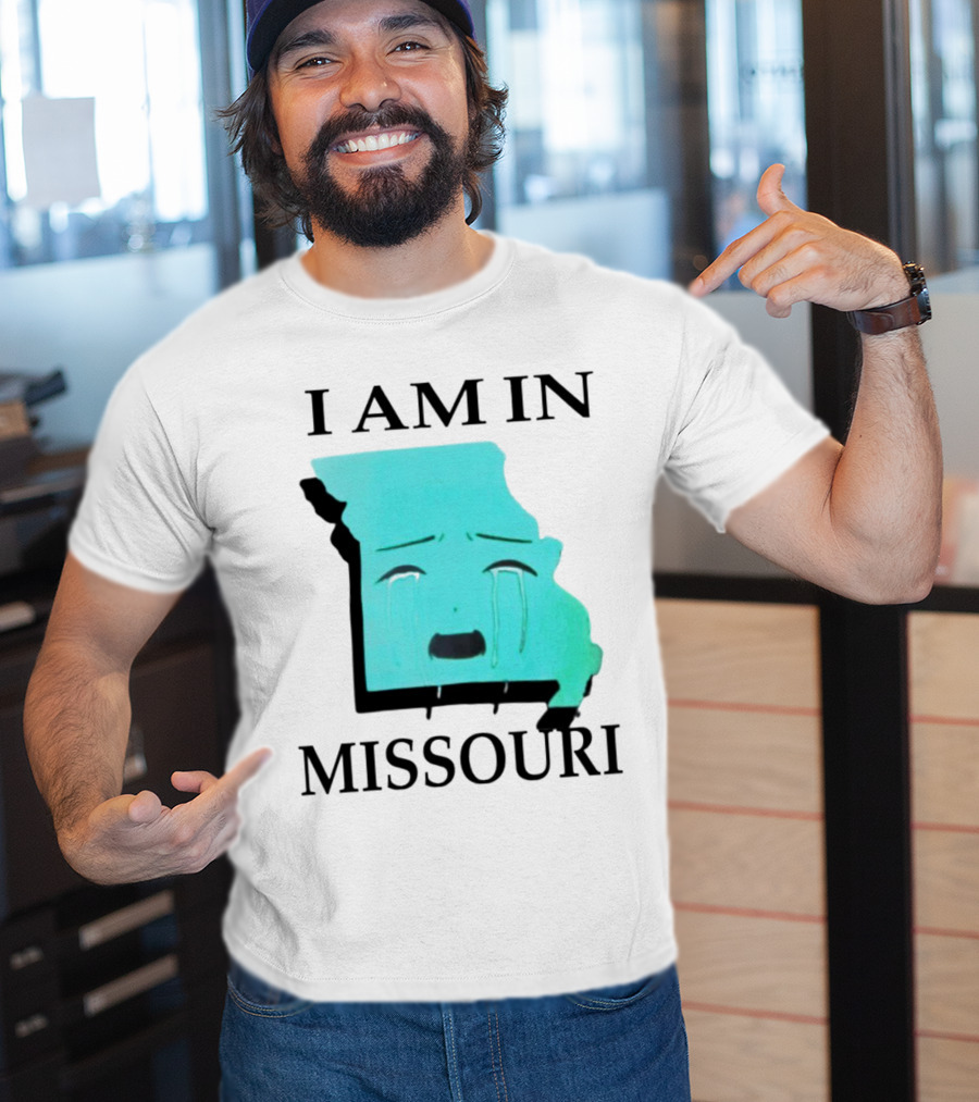 I Am In Missouri Crying Map Face T-Shirt