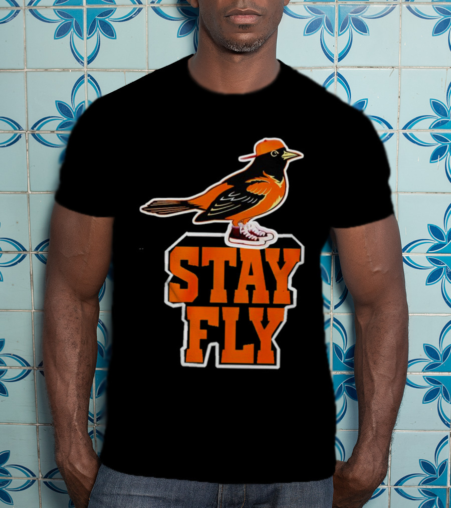 Baltimore Orioles Stay Fly Bird With Sneakers And Cap T-Shirt