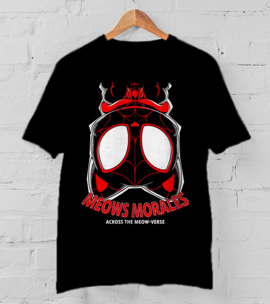 Meows Morales Across The Meow-Verse Spider Cat Mask T-Shirt
