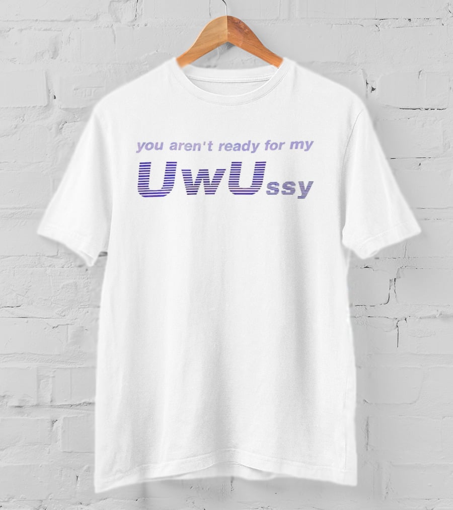 You Aren't Ready For My Uwussy Text With Gradient Effect T-Shirt