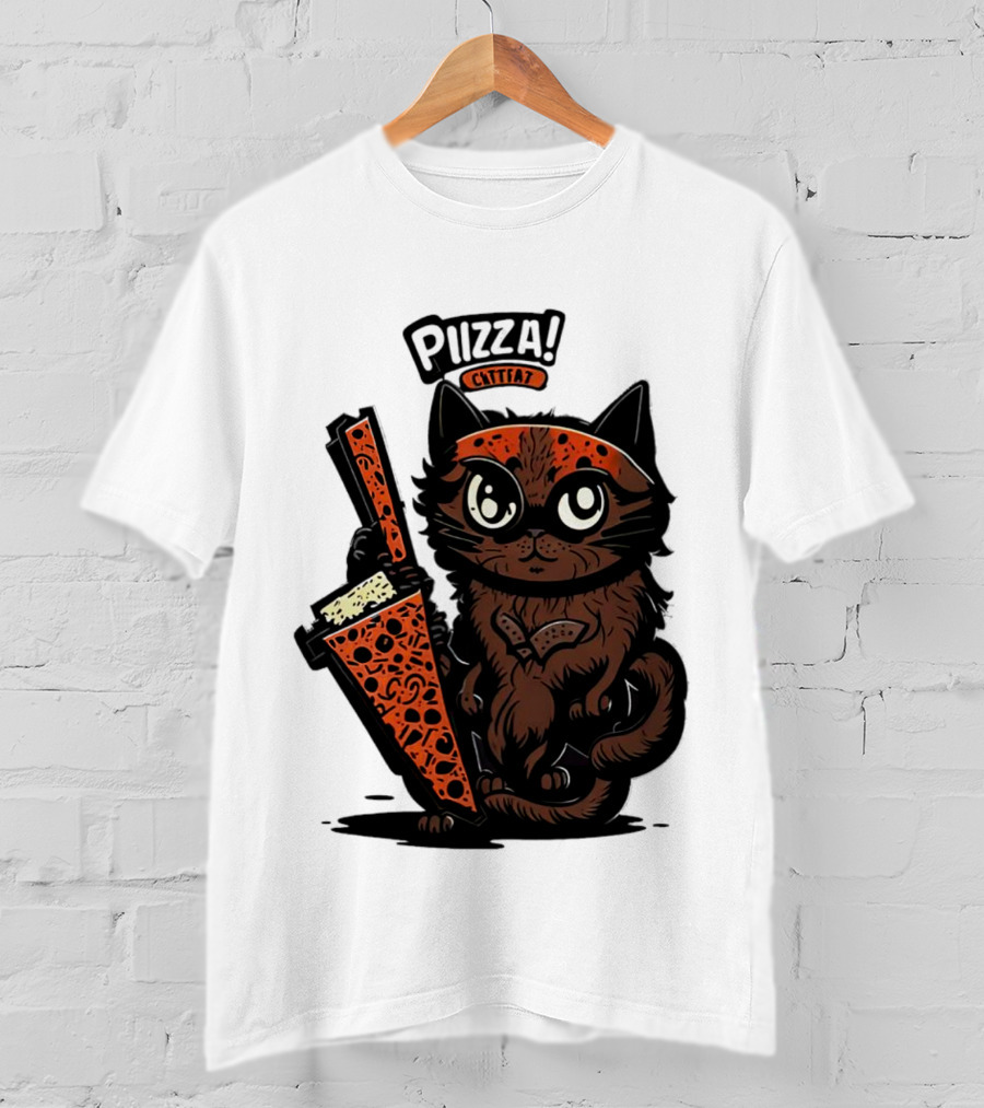 Pizza Cat Cattfat Meow That's A Good Slice T-Shirt