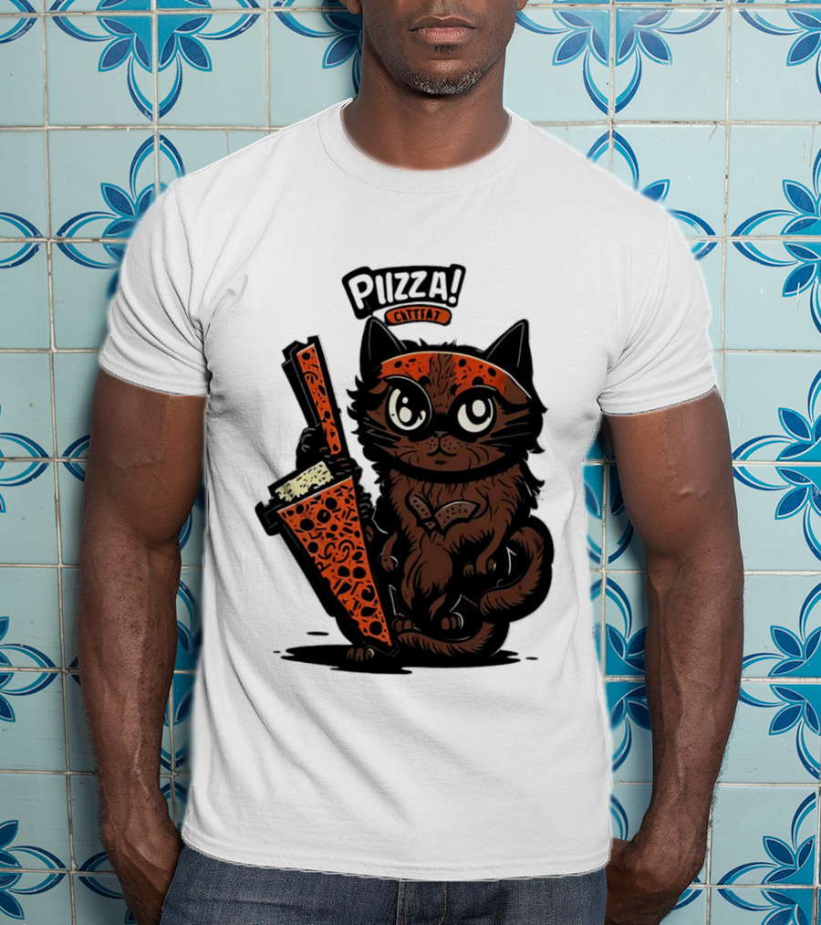 Pizza Cat Cattfat Meow That's A Good Slice T-Shirt