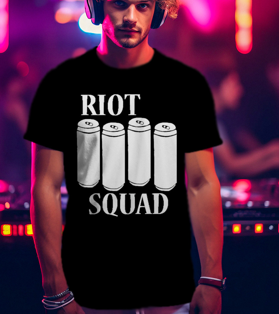 Riot Squad Beer Can Four Pack T-Shirt