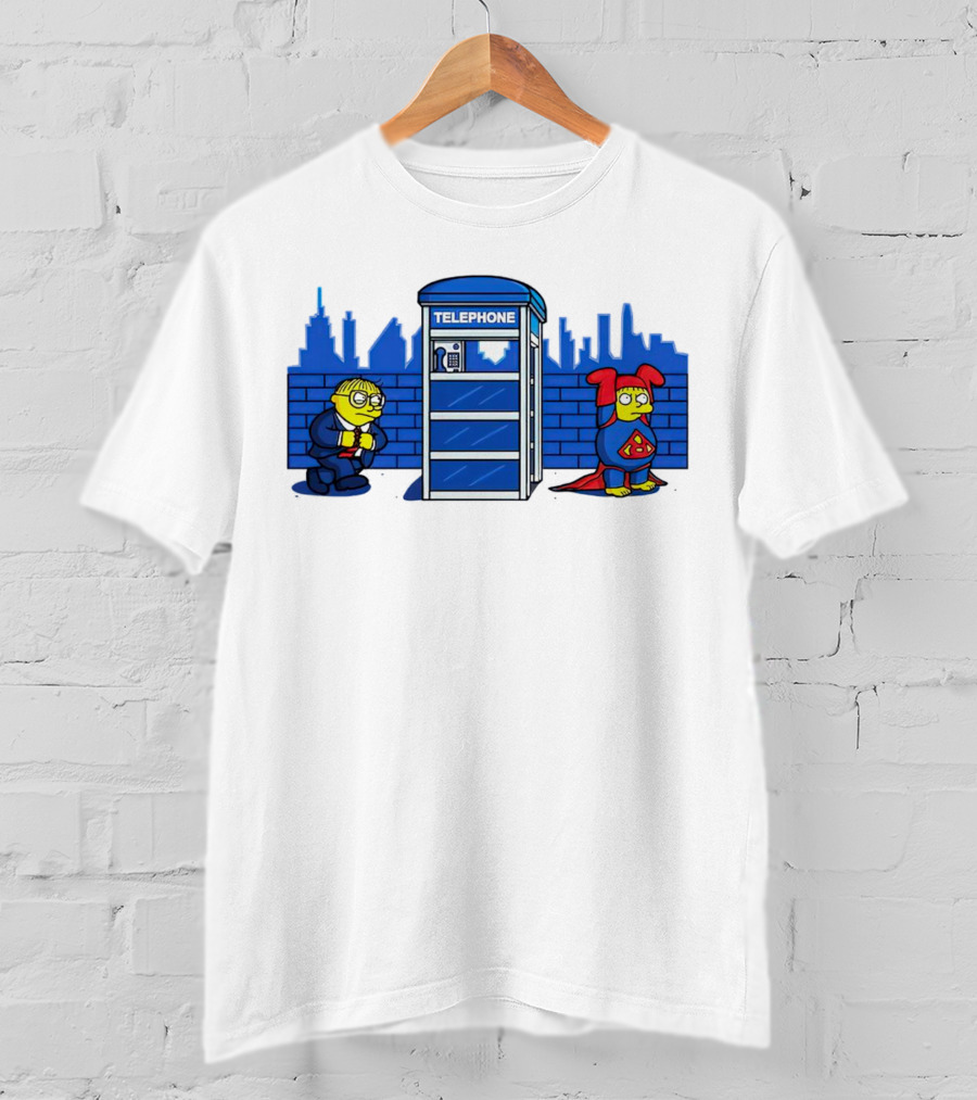 Simpson Telephone Booth Superhero Transform T-Shirt