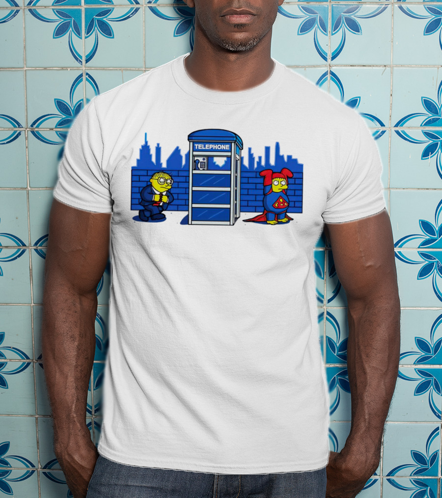 Simpson Telephone Booth Superhero Transform T-Shirt