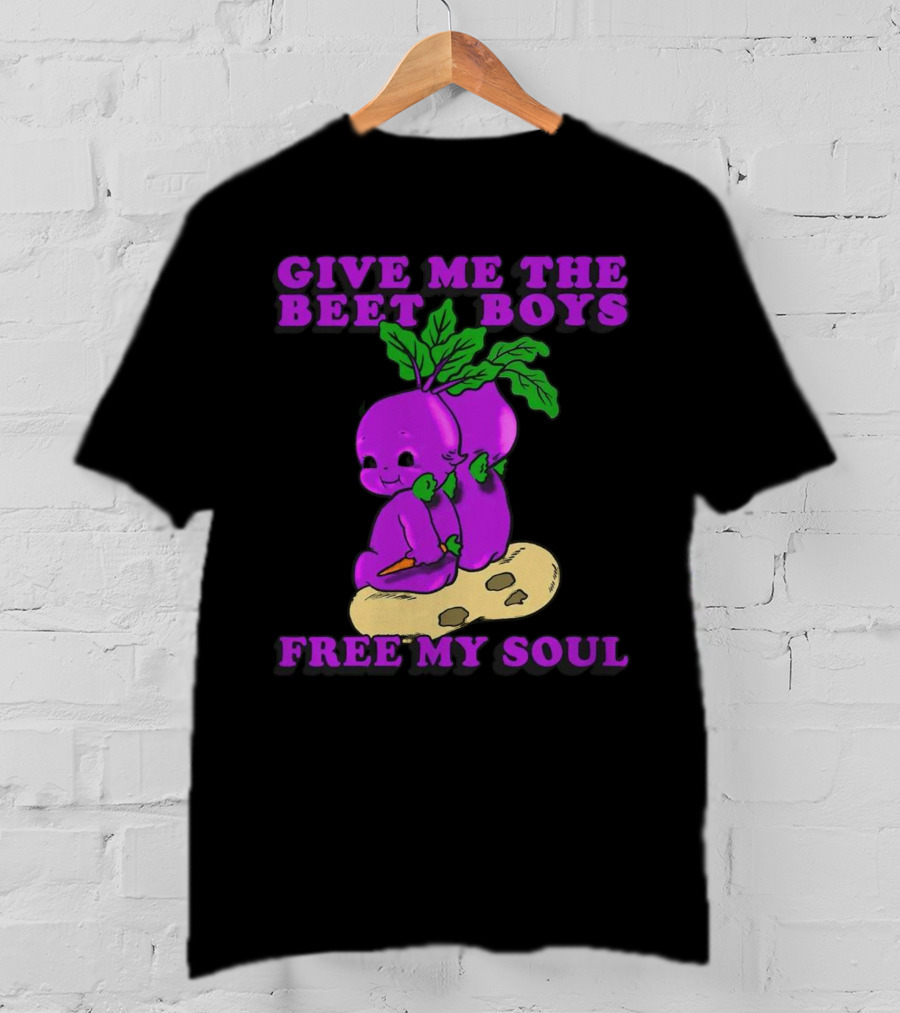 Give Me The Beet Boys Free My Soul Purple Vegetables With Carrots T-Shirt