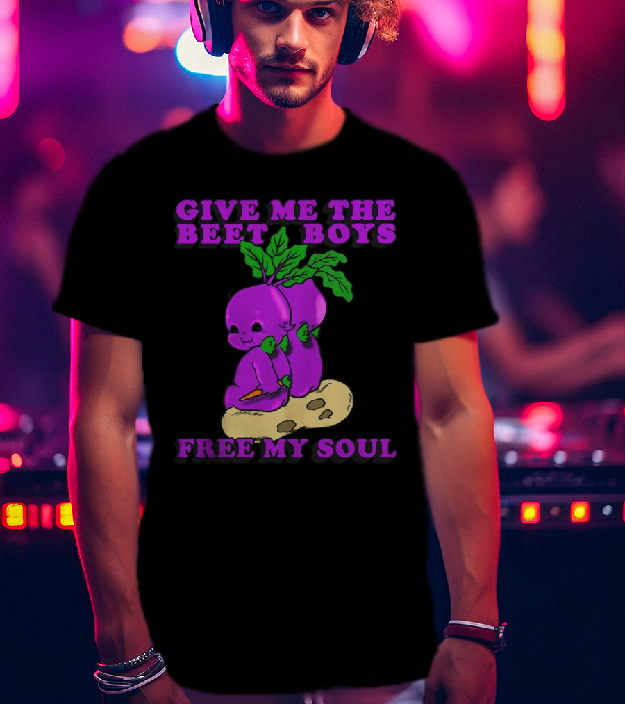 Give Me The Beet Boys Free My Soul Purple Vegetables With Carrots T-Shirt
