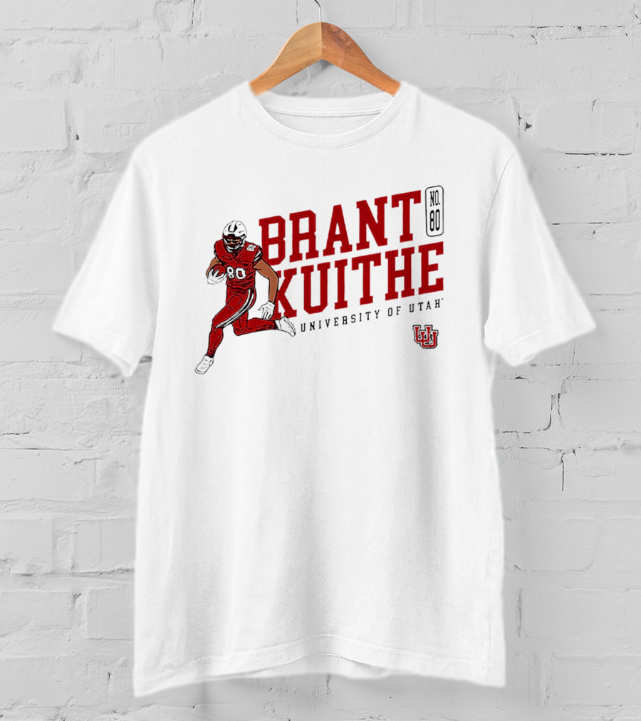 Brant Kuithe No. 80 University Of Utah Utes Football Caricature T-Shirt