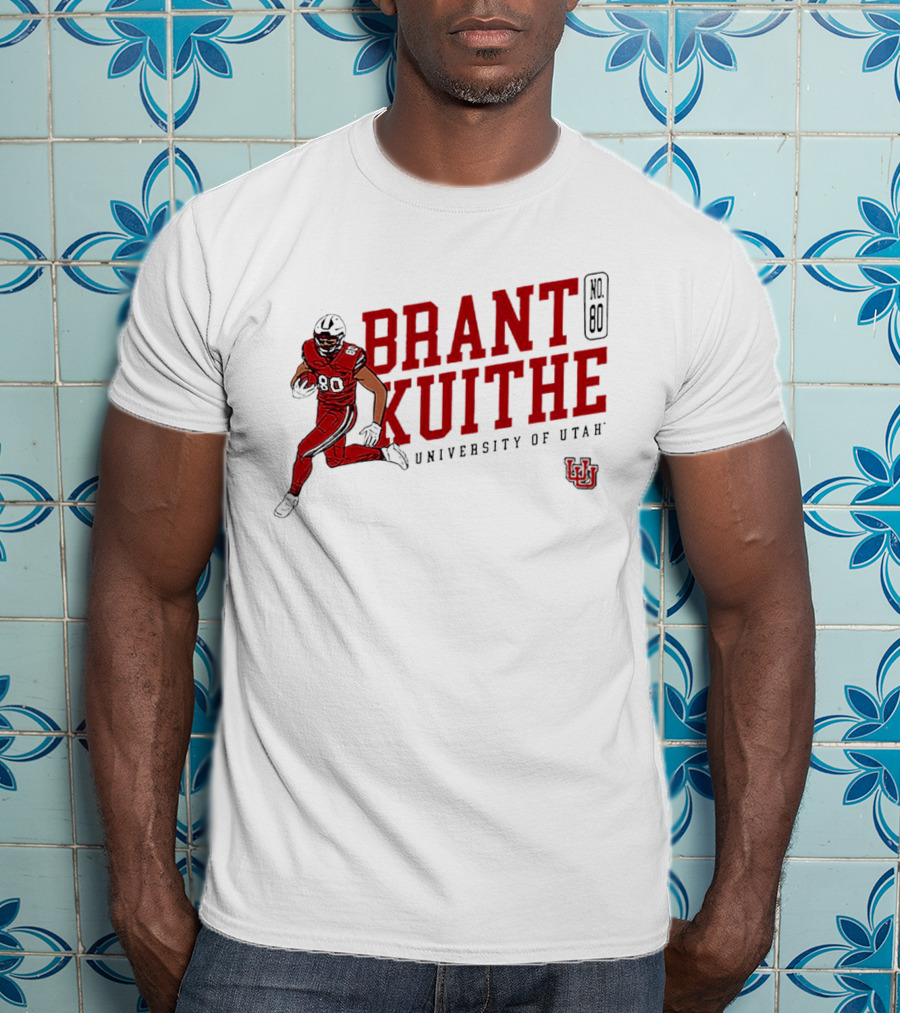 Brant Kuithe No. 80 University Of Utah Utes Football Caricature T-Shirt