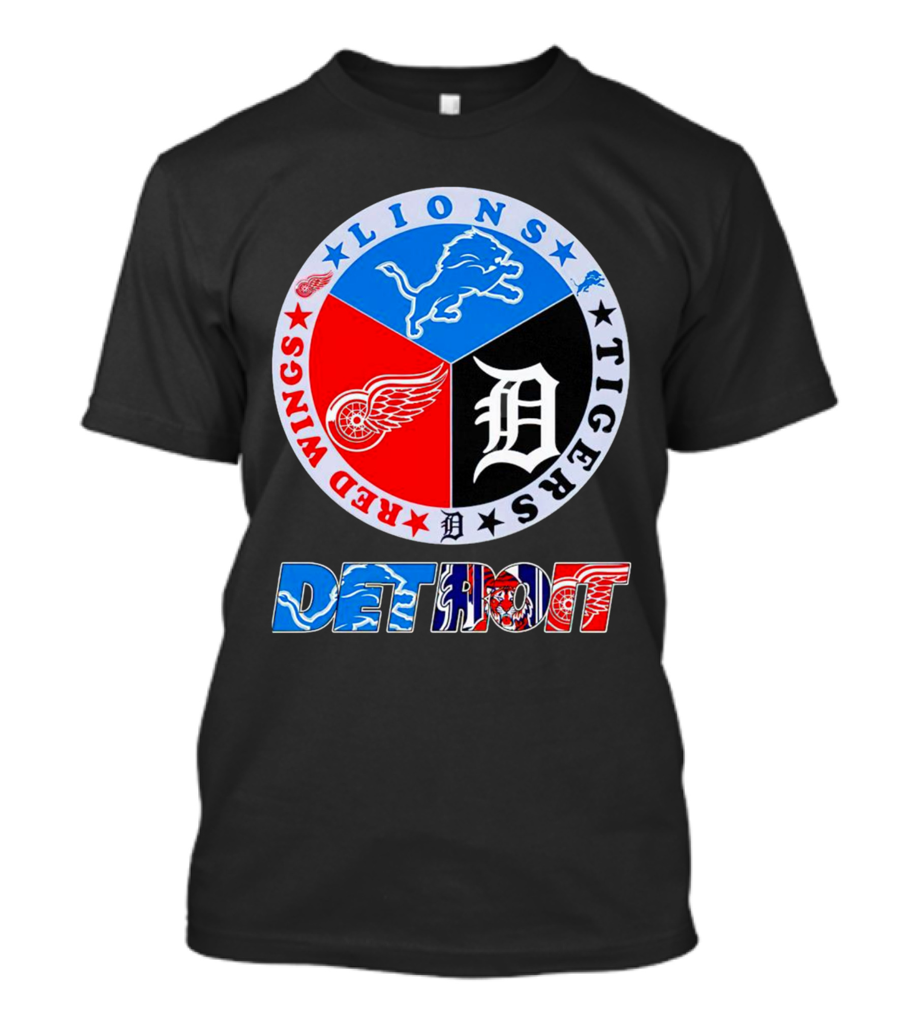 Detroit Red Wings Lions Tigers Logo Detroit T-Shirt