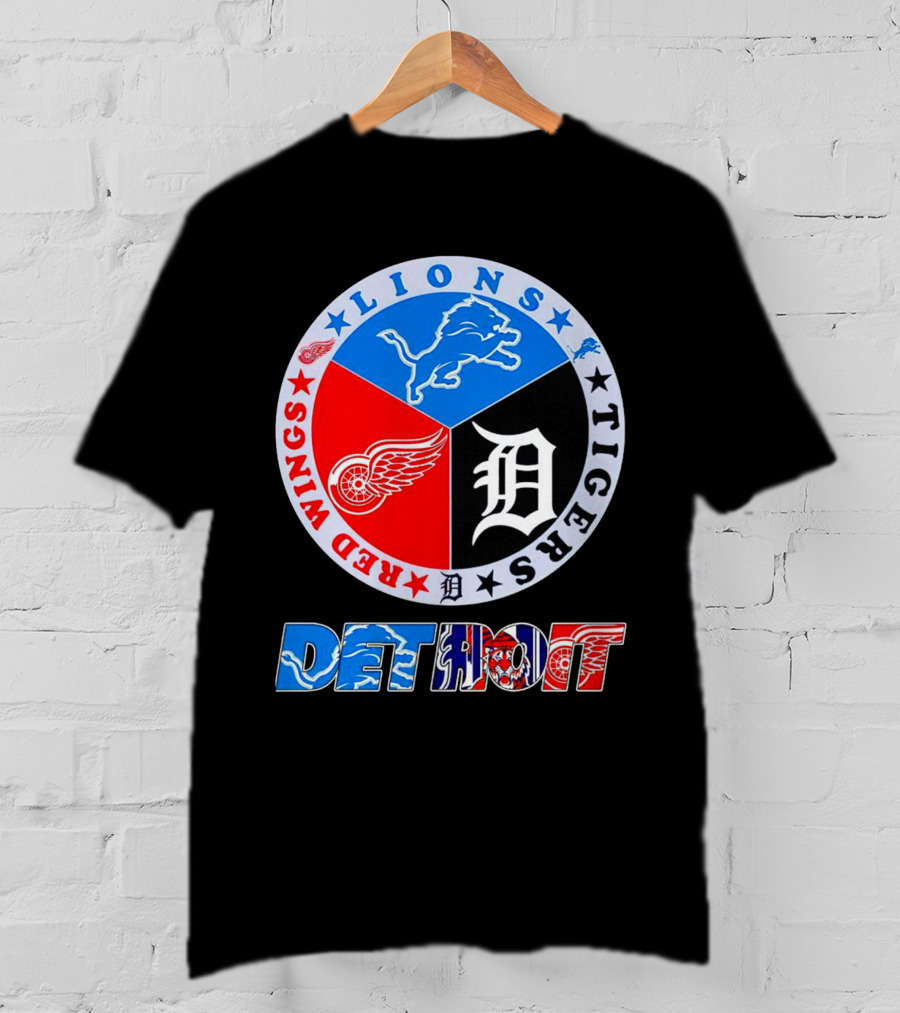 Detroit Red Wings Lions Tigers Logo Detroit T-Shirt
