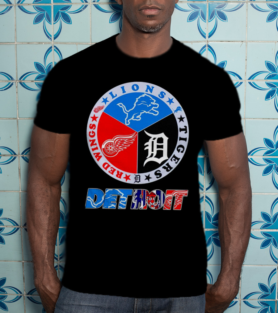 Detroit Red Wings Lions Tigers Logo Detroit T-Shirt