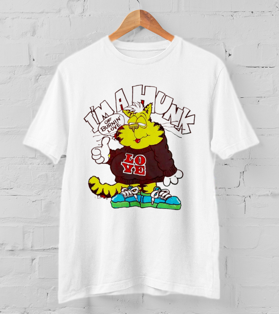 Garfield I'm A Hunk Of Burnin Love With Bold Sweater And Sneakers T-Shirt