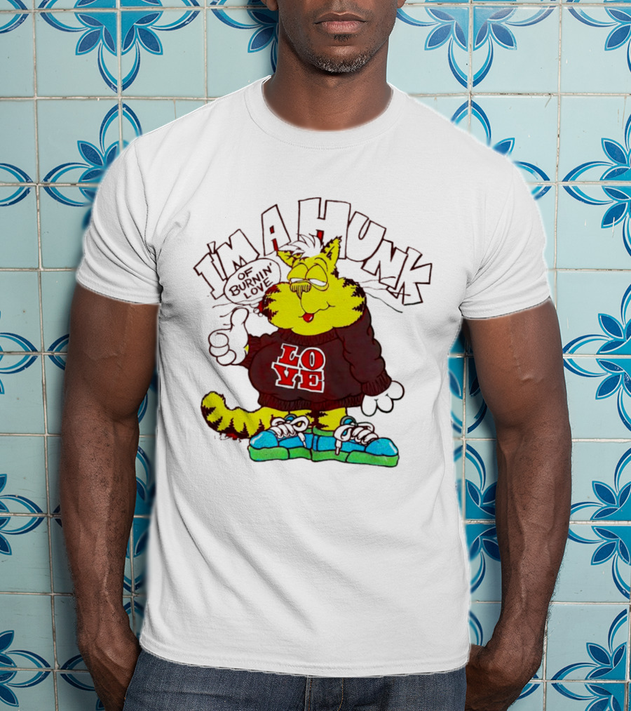Garfield I'm A Hunk Of Burnin Love With Bold Sweater And Sneakers T-Shirt