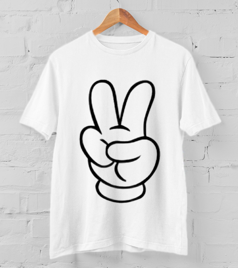 Mickey Mouse Hand Peace Sign T-Shirt