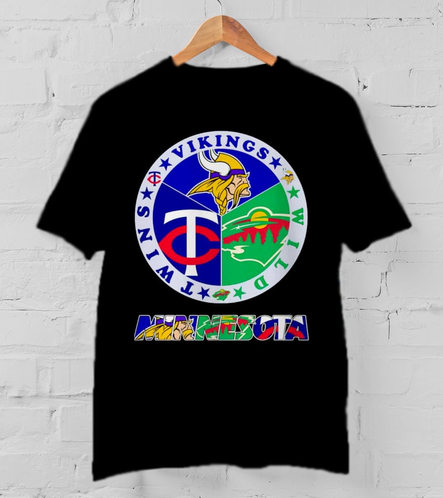 Minnesota Twins Vikings Wild Team Sports T-Shirt
