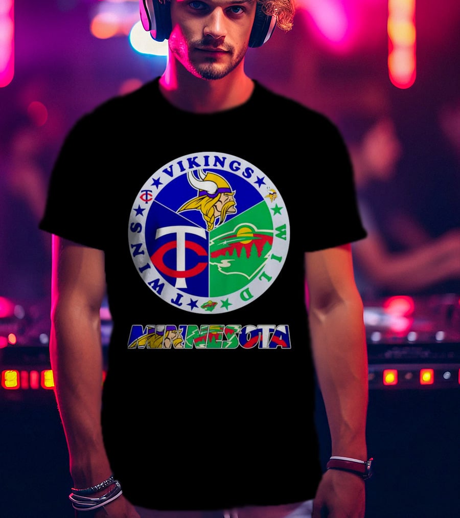 Minnesota Twins Vikings Wild Team Sports T-Shirt